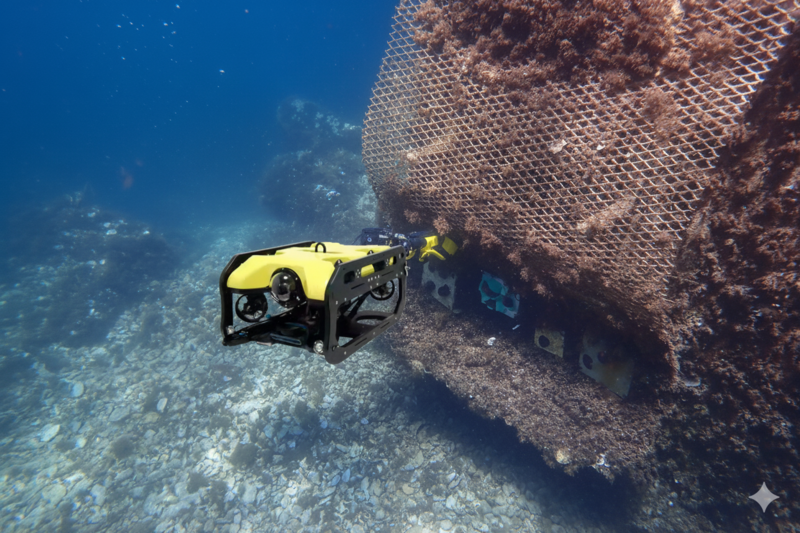 Ocean Ecostructures utiliza drones marinos con sondas, cámaras de alta definición e IA para recopilar los datos de cada una de sus life boosting units