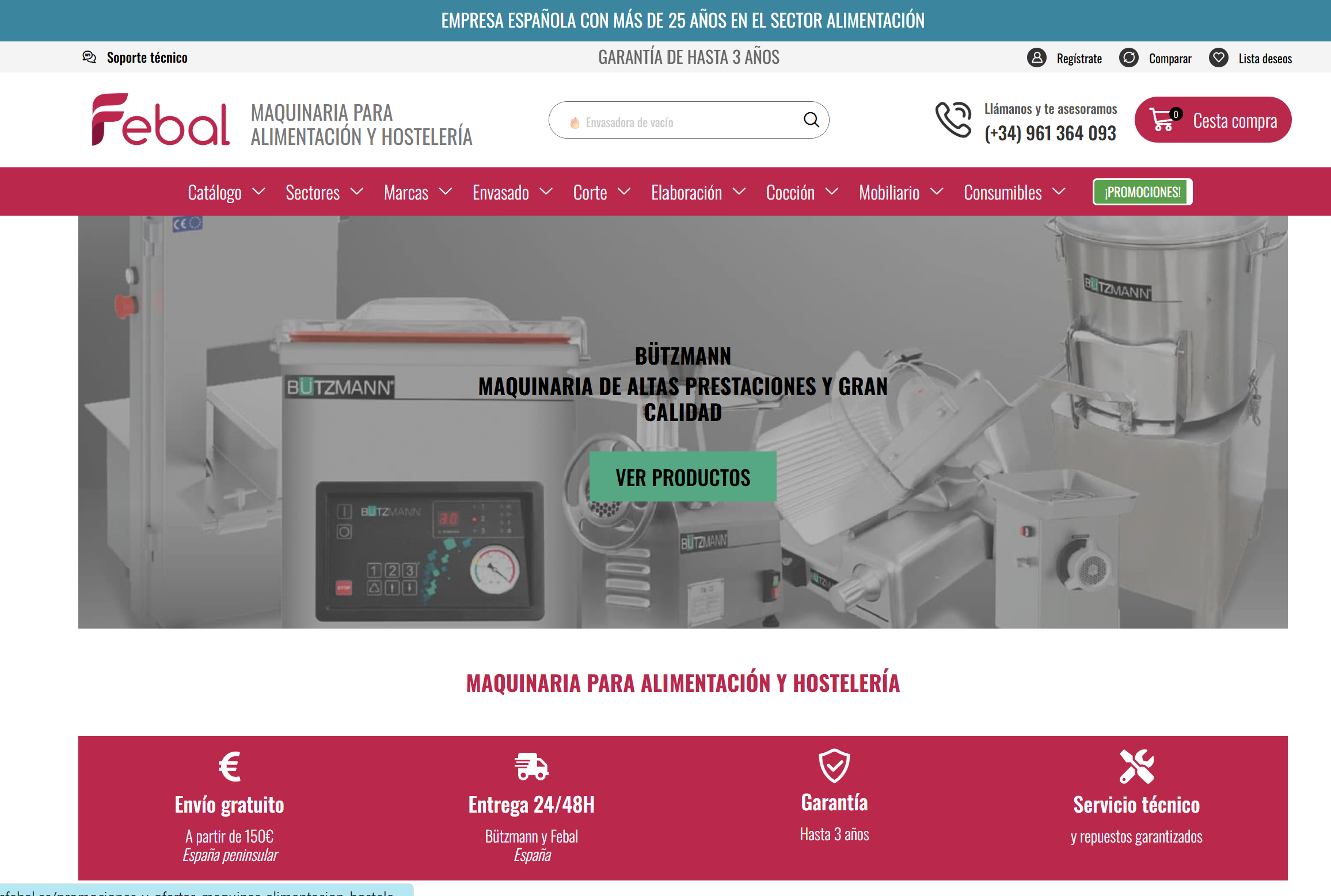 Máquinas Febal renueva su web y refuerza la distribución de la marca Bützmann