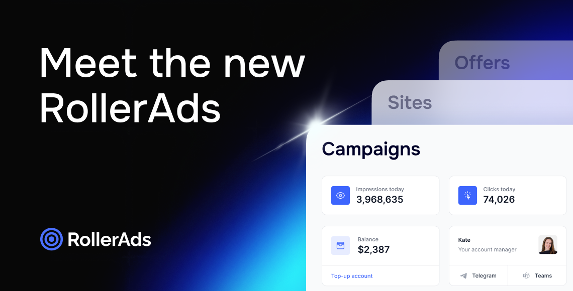 RollerAds lanza una plataforma publicitaria integral con tráfico, ofertas y monetización en un único espacio de trabajo